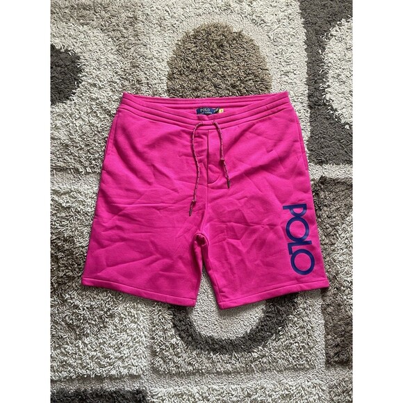 NWT Polo Ralph Lauren Men's 8-Inch Logo Fleece Shorts Active Pink Size 2XL - Picture 1 of 7